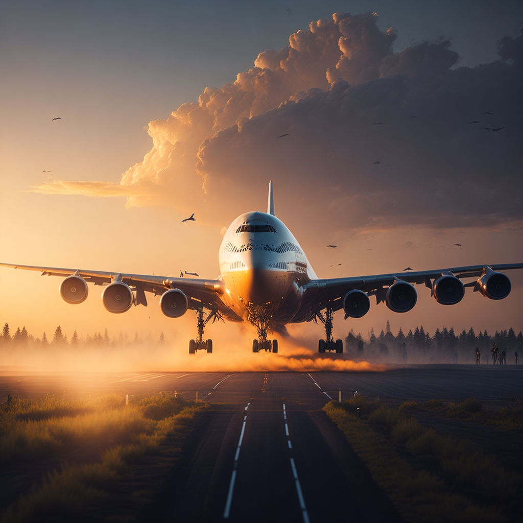huge_boeing_747_on_runway_AT_SUNSET_BIRDS_F_0